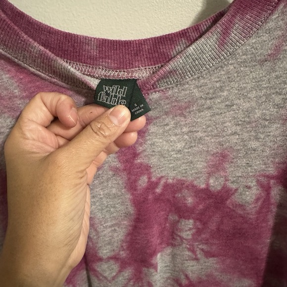 Tie Dye Sweatshirt Small Long Sleeve Soft Shirt Wild Fable Trendy‎ Blouse Top - Picture 3 of 4